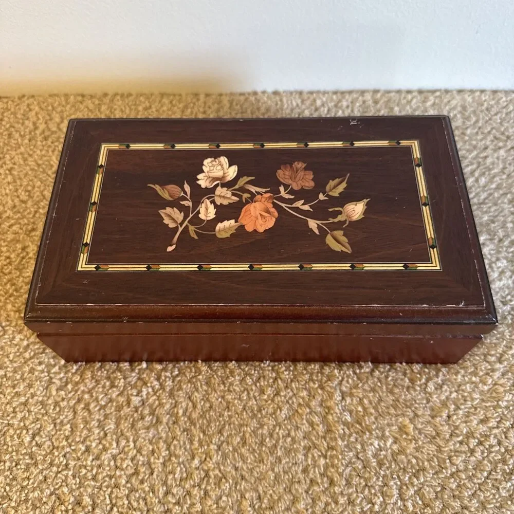 Always & Forever Wooden Mirrored Jewelry Box Chest 9